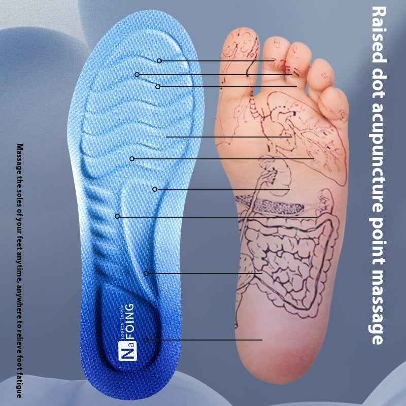 4D Running Insoles - Latex Sport Support with Arch & Shock Absorption