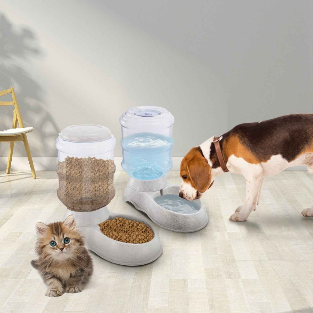 3.5L 1Gal Pet Water Dispenser Self-Dispensing Gravity Pets Food & Water  Feeder Automatic Pet Waterer Cat Dog