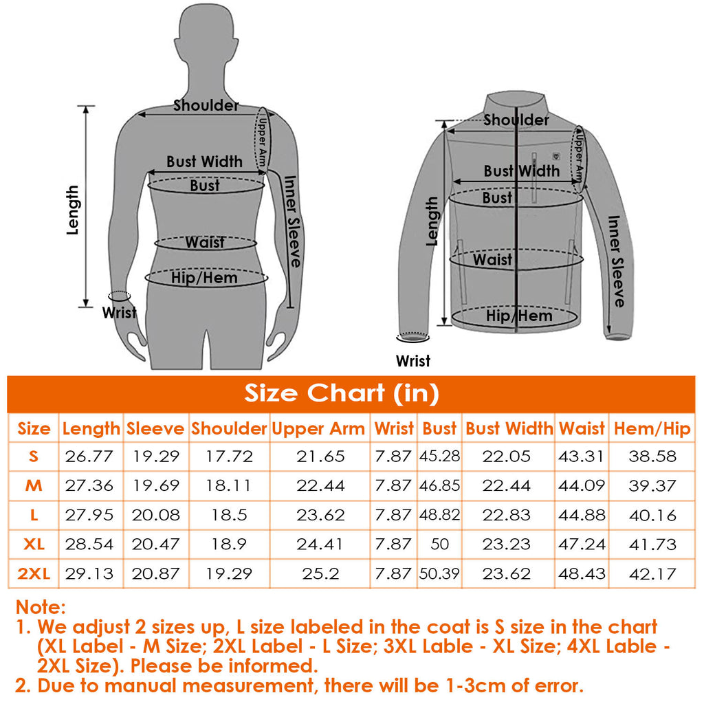 1Pc Heated Jacket Electric Heating Coat Lightweight Winter Hooded Jacket With 3-Level Heating Modes 8 Heating Zones Detachable Zipper Hood