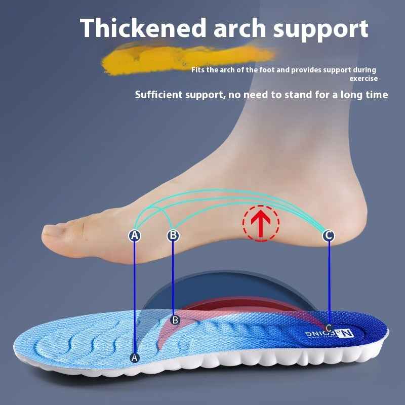 4D Running Insoles - Latex Sport Support with Arch & Shock Absorption
