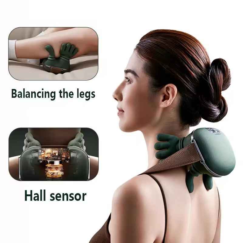 Electric Neck And Shoulder Muscle Massager Wireless Shoulder And Back Kneading Massage Shawl Neck Masajeador Relax Pain Relief