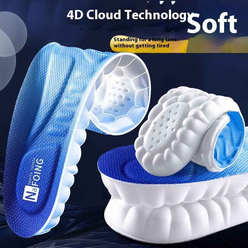 4D Running Insoles - Latex Sport Support with Arch & Shock Absorption