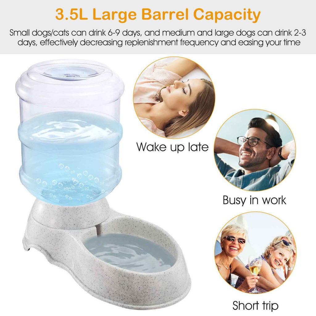 3.5L 1Gal Pet Water Dispenser Self-Dispensing Gravity Pets Food & Water  Feeder Automatic Pet Waterer Cat Dog