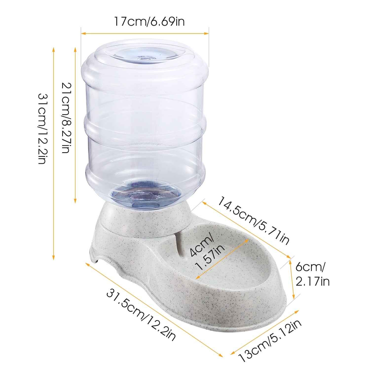 3.5L 1Gal Pet Water Dispenser Self-Dispensing Gravity Pets Food & Water  Feeder Automatic Pet Waterer Cat Dog